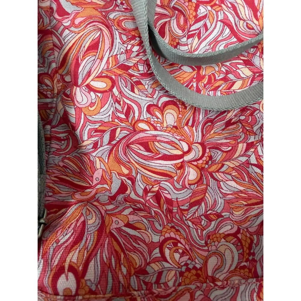 The Sak Large Canvas Crossbody Tote - Pink/Orange/White